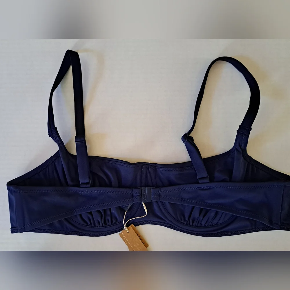 ❤️NWT SKIMS 2 Pc Ruched Underwire Swim Top Sculpting foldover Bikini MIDNIGHT 3X
